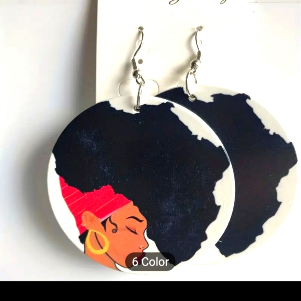 Geometric round shaped earrings, African jewelry